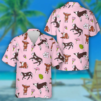 Milk Tank White Cow Farm Element Hawaiian Shirt, Hawaiian Shirt Gift, Christmas Gift