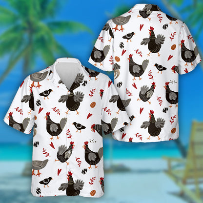 Funny Black Crow Rooster Chicken And Duck Hawaiian Shirt, Hawaiian Shirt Gift, Christmas Gift