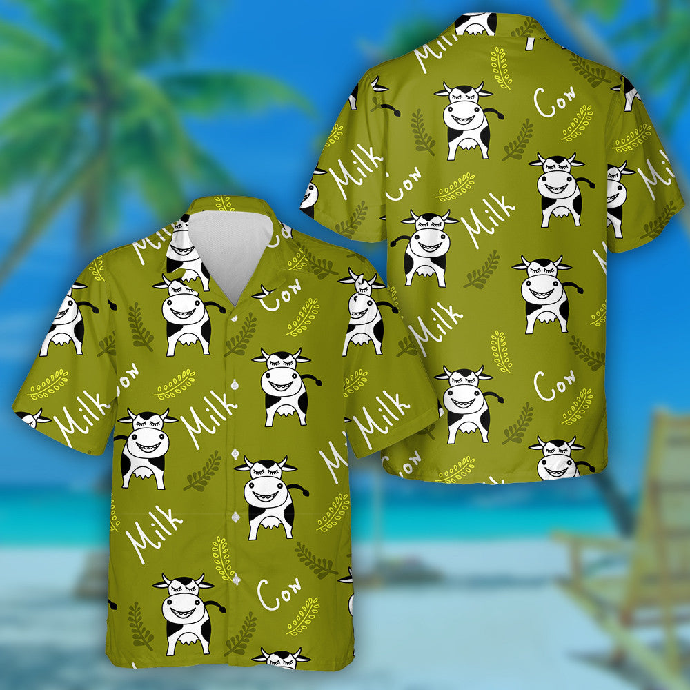 Little Cows And Milk Box Products Hawaiian Shirt, Hawaiian For Gift