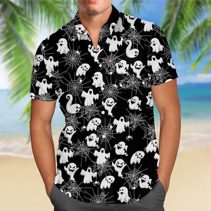 Black And White Halloween Crazy Ornamental Hawaiian Shirt, Hawaiian For Gift