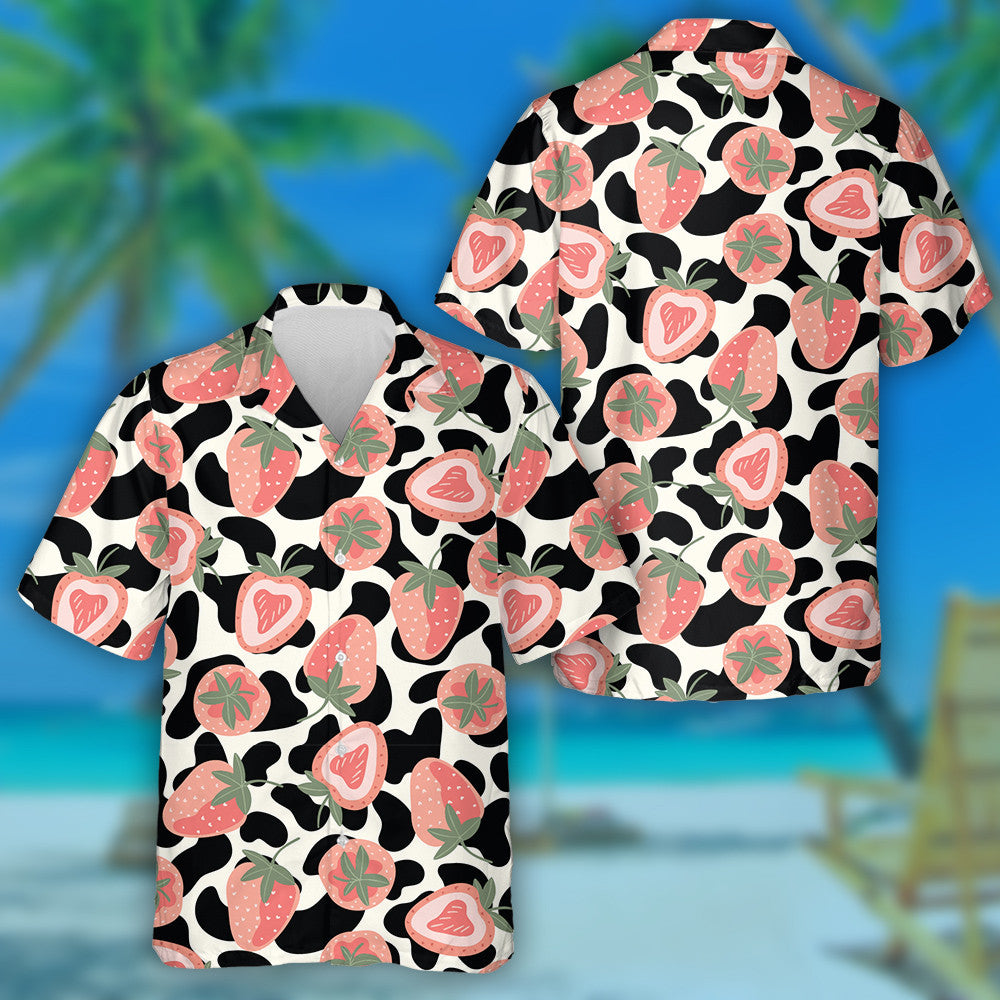 Plump Cow And Clouds On White Background Hawaiian Shirt, Hawaiian Shirt Gift, Christmas Gift