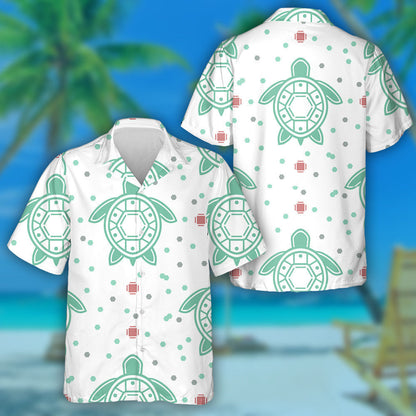 Lovely Sea Turtles On White Background Hawaiian Shirt,Hawaiian Shirt Gift, Christmas Gift