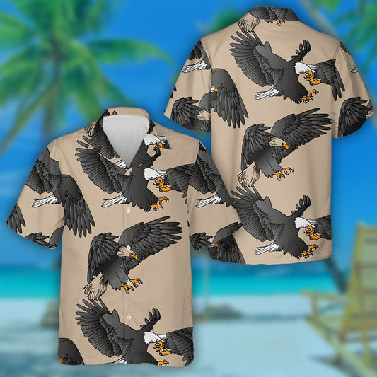 Angry Black Flying Eagle Fight Hawaiian Shirt, Hawaiian For Gift