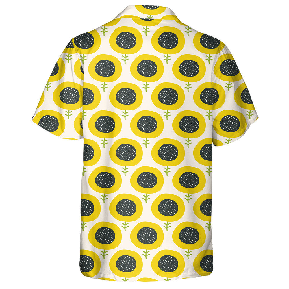 Simple Circle Abstract Sunflower Field Pattern Hawaiian Shirt,Hawaiian Shirt Gift, Christmas Gift