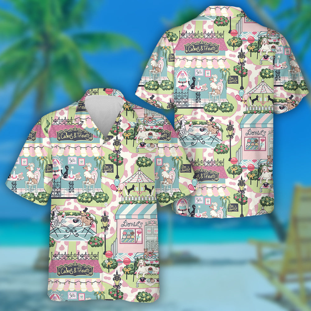 Pastel Cafes And Bakeries For Pets Dog Hawaiian Shirt, Hawaiian Shirt Gift, Christmas Gift