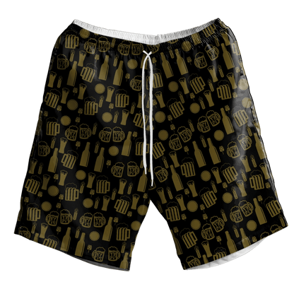 Beer Party Funny Elements Dark Theme Hawaiian Shirt, Hawaiian Shirt Gift, Christmas Gift