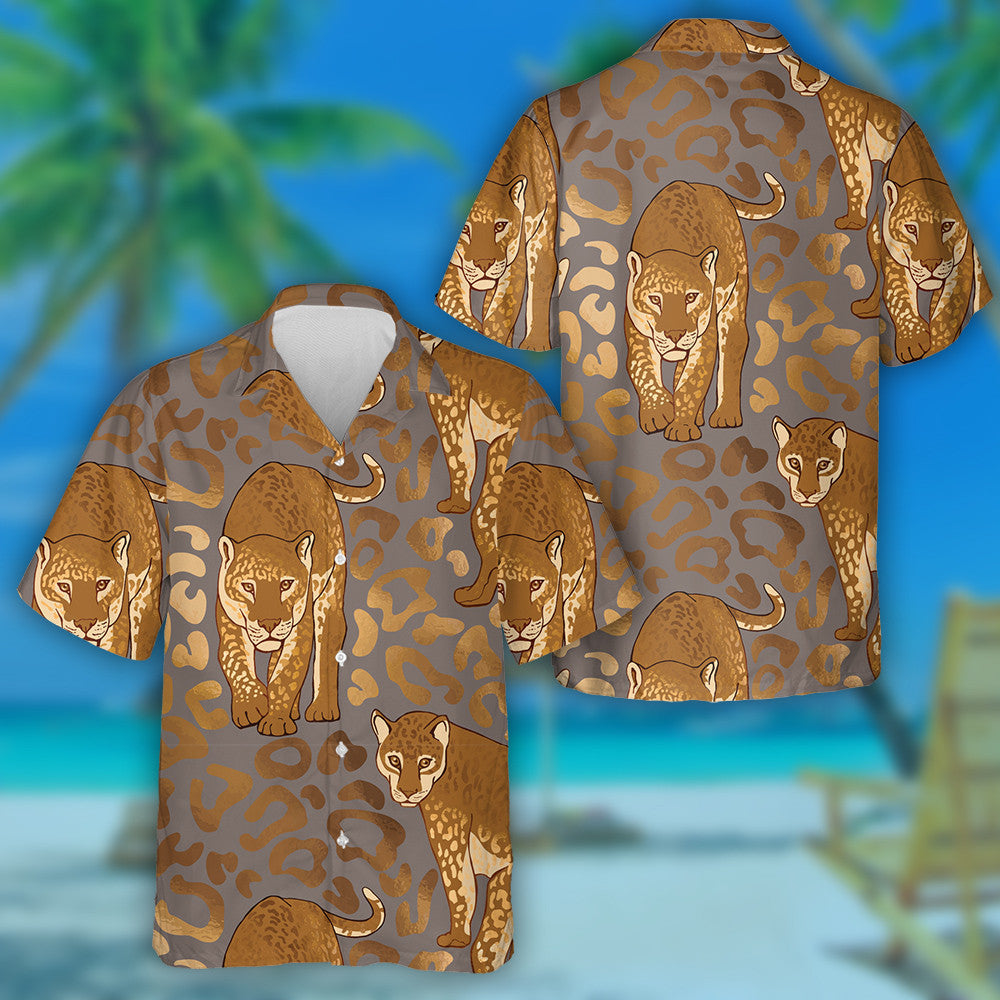 Jungle Fiáin Liopard hAfraice Le Duilleoga Gorm Léine Haváís, Bronntanais Léine Haváís, Bronntanas Nollag