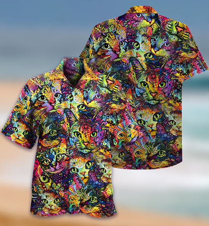 Cat Smile Color - Hawaiian Shirt_Hawaiian Shirt Gift, Christmas Gift