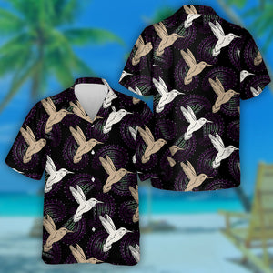 Flying Birds On Vintage Dark Background Hawaiian Shirt,Hawaiian Shirt Gift, Christmas Gift