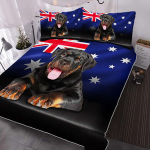 Rottweiler Dog Quilt Bedding Set Dog Lovers Australian Bedroom Set Bedlinen 3D,Bedding Christmas Gift,Bedding Set Christmas
