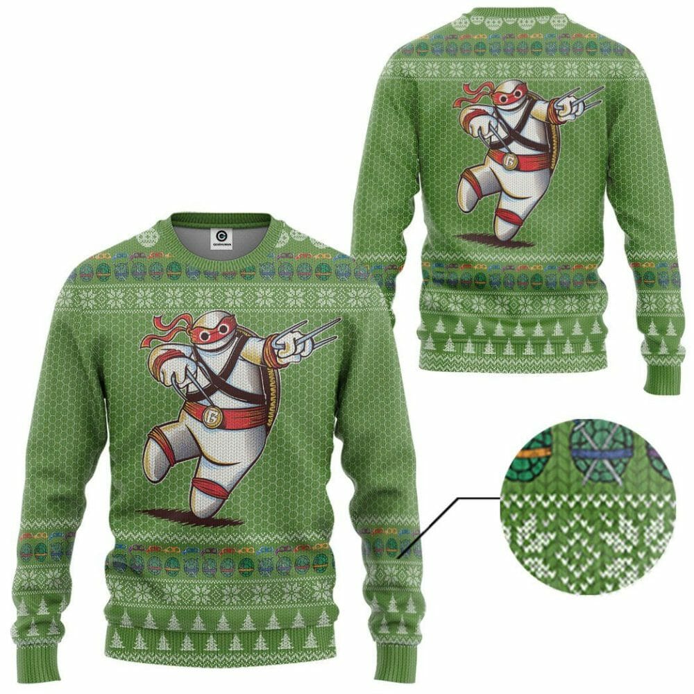 3D Big Ninja 6 Ugly Christmas Sweater Custom Tshirt Hoodie Apparel