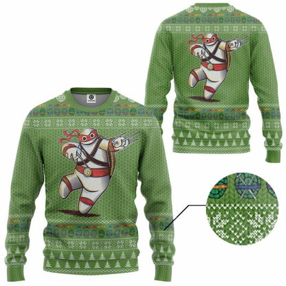 3D Big Ninja 6 Ugly Christmas Sweater Custom Tshirt Hoodie Apparel