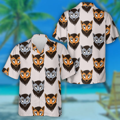 Cartoon Characters With Wolfs And Fox Head Hawaiian Shirt, Hawaiian Shirt Gift, Christmas Gift