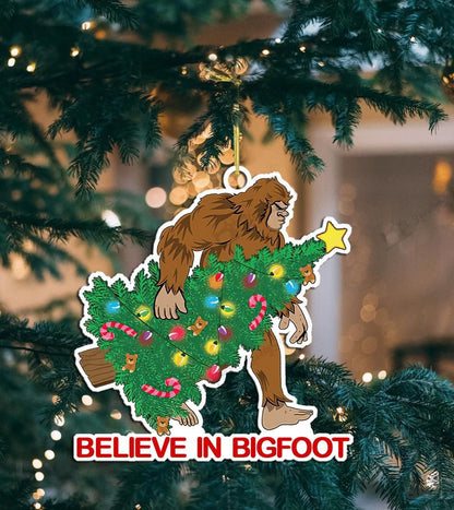 Believe in Bigfoot Ornament, Christmas Ornament Gift, Christmas Gift, Christmas Decoration