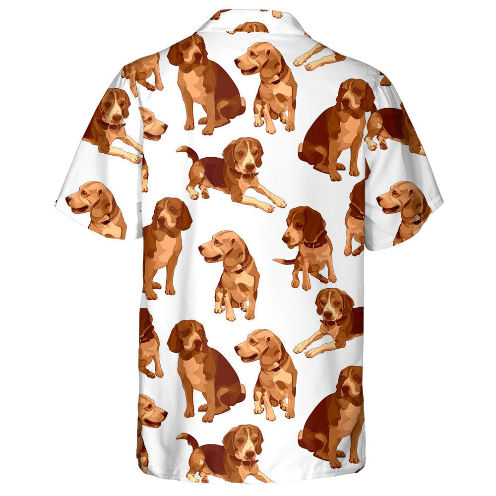 White Background With Sad Beagles Dog Hawaiian Shirt, Hwaiian For Gift