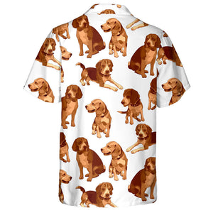 White Background With Sad Beagles Dog Hawaiian Shirt, Hwaiian For Gift