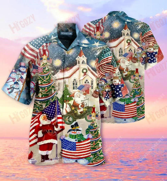 Tírghrá Meiriceánach ar an Nollaig Léine Gearr Muinchille Gearr Léinte T Aigéan Haváí Léinte Craicne Haváís Léinte haváíais do Mhná, Bronntanas Léine Haváís, Bronntanas Nollag