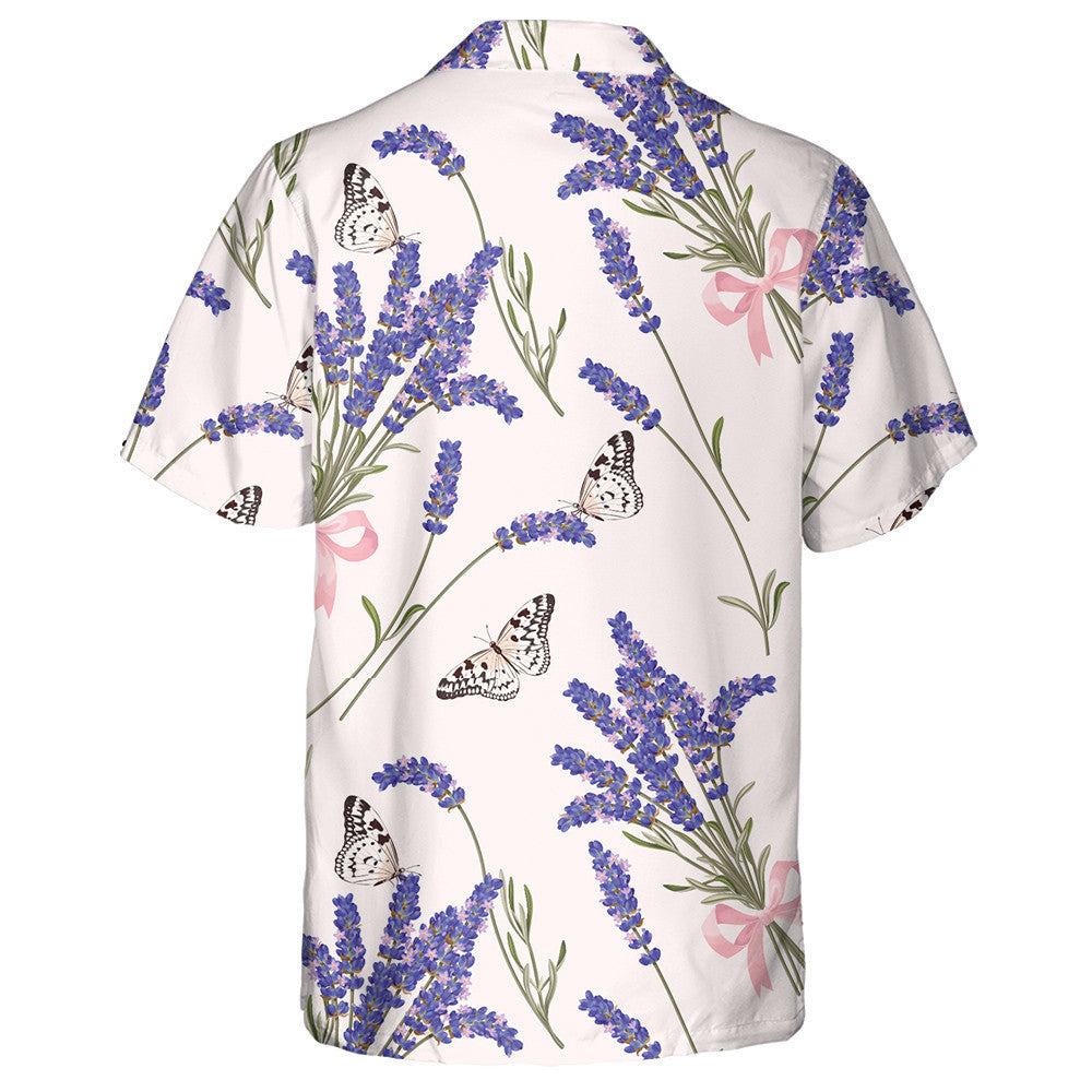 Theme Purple Lavender Flowers And Butterflies Hawaiian Shirt,Hawaiian Shirt Gift, Christmas Gift