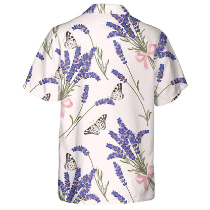 Theme Purple Lavender Flowers And Butterflies Hawaiian Shirt,Hawaiian Shirt Gift, Christmas Gift