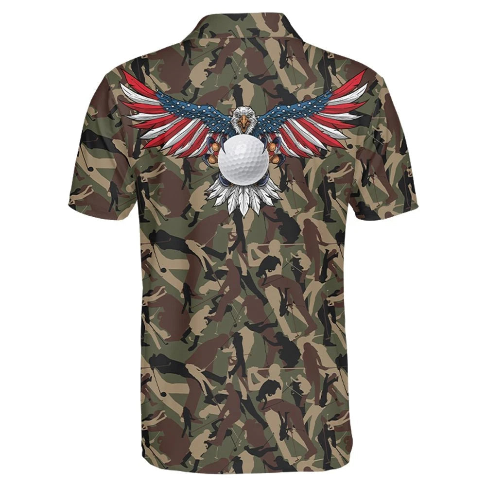 Golf Camouflage American Eagle Flag Hawaiian Shirt Pretty Design, Hawaiian Shirt Gift, Christmas Gift