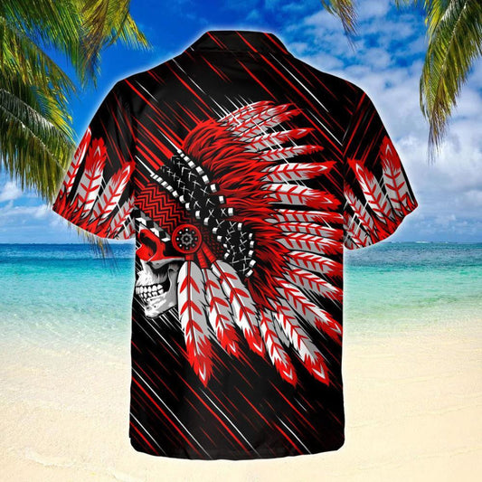 Native American Chief On Black Design Hawaiian Shirt,Hawaiian Shirt Gift, Christmas Gift