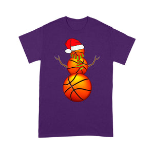 Basketball Snowman Funny Christmas Gift Tee Shirt Gift Christmas