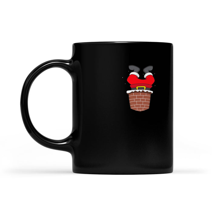 Santa Chimney -   Black Mug Gift For Christmas