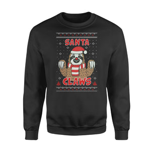 Santa Claws Sloth Ugly Christmas Sweater Funny Xmas Sweatshirt Gift Idea - Funny sweatshirt gifts christmas ugly sweater for men and women