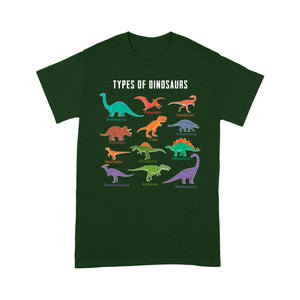 types of dinosaurs t-shirt - Standard T-shirt Tee Shirt Gift For Christmas