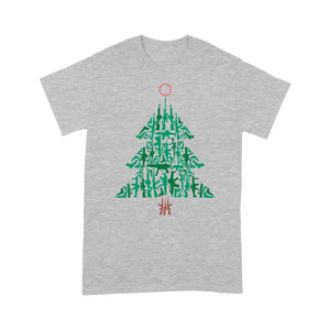 Guns Christmas Tree Ornament Gift Funny Christmas  Tee Shirt Gift For Christmas