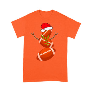 Football Snowman Funny Christmas Gift Tee Shirt Gift For Christmas