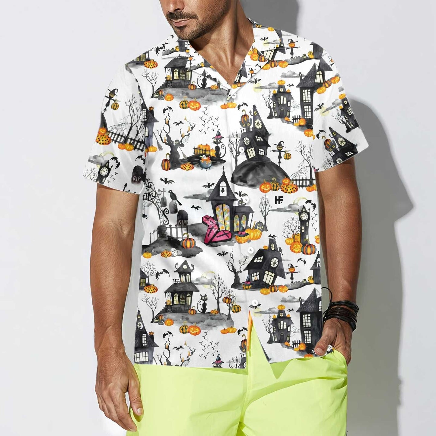 Haunted Houses Halloween Hawaiian Shirt, Halloween Shirt For Men And Women, Hawaiian For Gift
