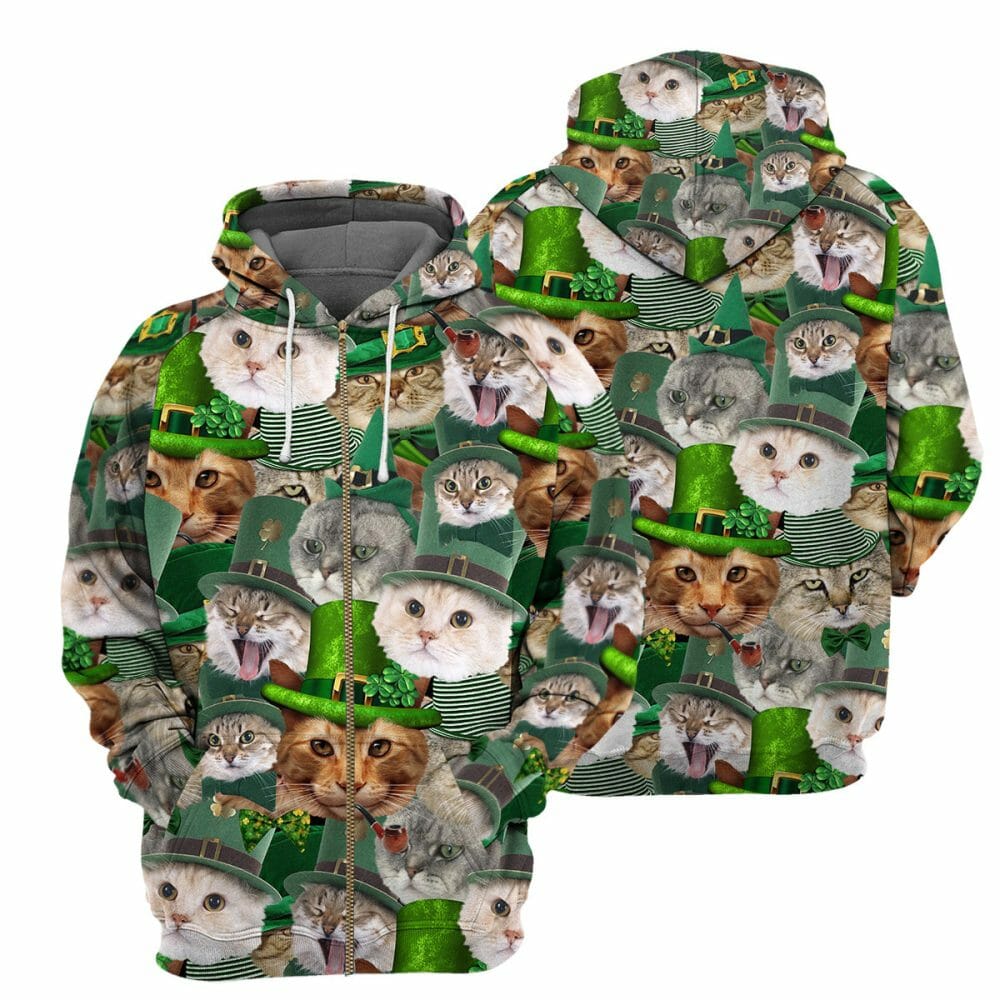 Cat Irish - 3D All Over Printed Shirt Tshirt Hoodie Apparel