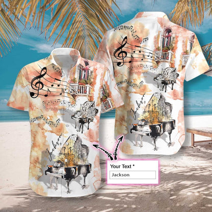 Piano The Sound Of Life Custom Name Hawaiian Shirt,Hawaiian Shirt Gift, Christmas Gift