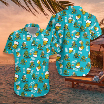 Beoir Greannmhar Ar Deep Sky Blue Design Léine Haváís, Bronntanas Léine Haváís, Bronntanas Nollag