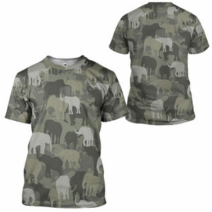 3D Elephants Camo Custom Tshirt Hoodie Apparel