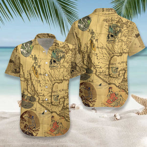 Skeleton Surfing Beautiful Vintage Style Hawaiian Shirt,Hawaiian Shirt Gift, Christmas Gift