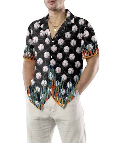 The Passion Of Sport Flame Baseballs Design Hawaiian Shirt, Hawaiian Shirt Gift, Christmas Gift