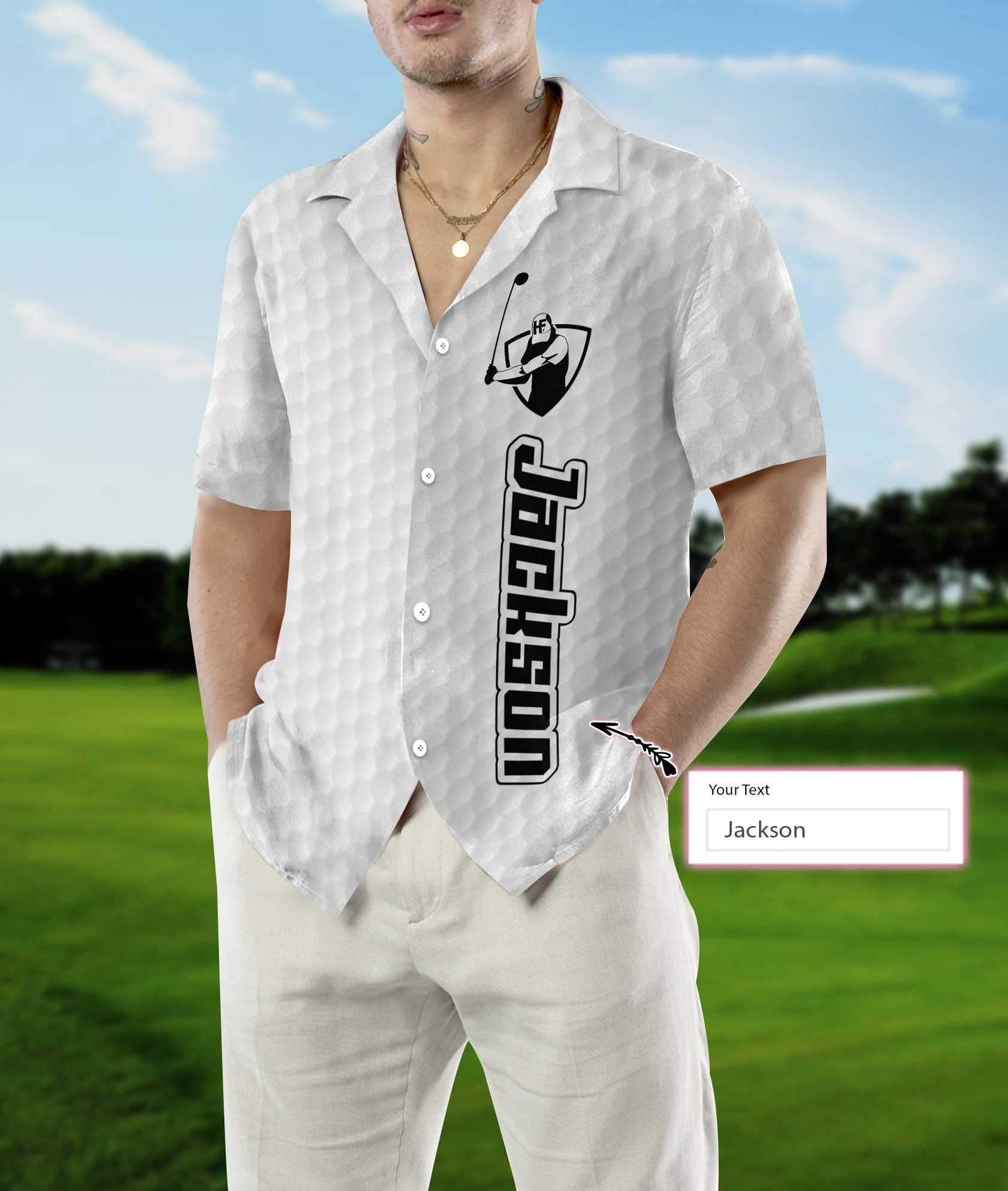 Uigeacht Gailf Le Lógó Ainm Saincheaptha Léine Haváís, Bronntanas Léine Haváíais, Bronntanas Nollag