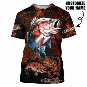 3D Fishing Custom Name Tshirt Hoodie Apparel