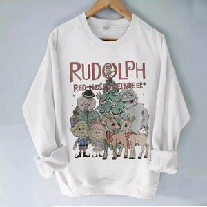 Rudolph The Red-nosed Reindeer Sweatshirt, Christmas Sweatshirt Cute, Christmas Winter Sweatshirt