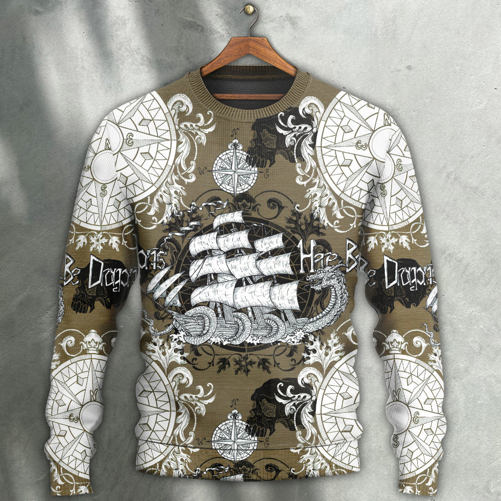 Dragon Old Ship Vintage Anchor Sea Life Ugly Christmas Sweater, Christmas Gift, Gift Christmas 2024