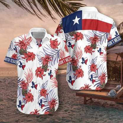 Pineapple Texas Seamless Background Design Hawaiian Shirt,Hawaiian Shirt Gift, Christmas Gift