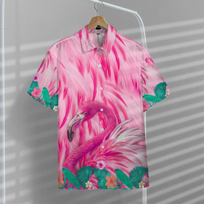 Cute Pink Flamingo Crazy Ornamental Hawaiian Shirt,Hawaiian Shirt Gift, Christmas Gift