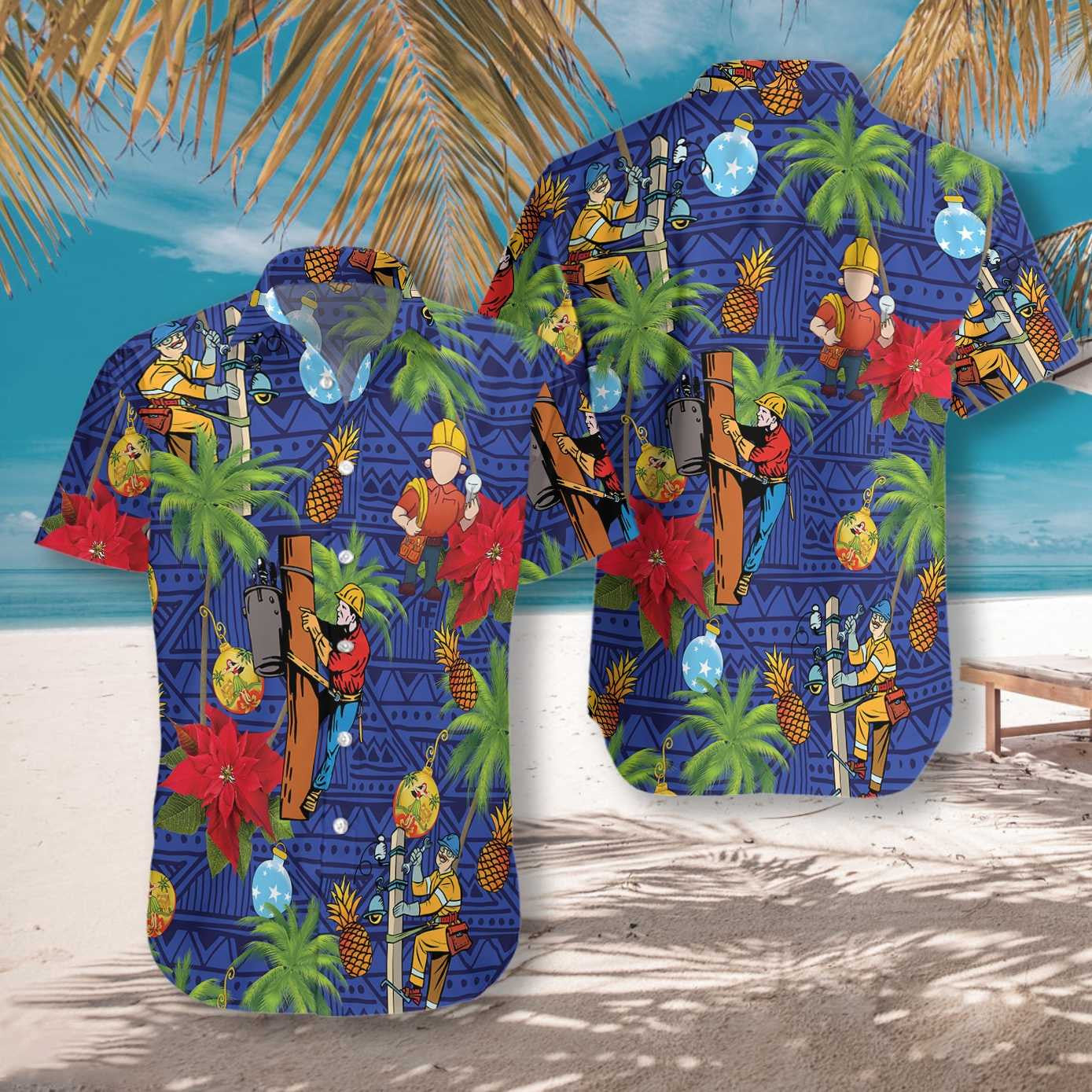 Proud To Be A Lineman Design Hawaiian Shirt,Hawaiian Shirt Gift, Christmas Gift