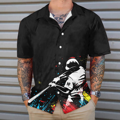 Scáthchruthanna Rannpháirtithe Baseball ar Dhearadh Patrún Liathróid Péinte Léine Haváís, Bronntanas Léine Haváís, Bronntanas Nollag