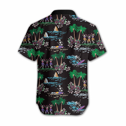 Skeleton Beach At Night Design Hawaiian Shirt,Hawaiian Shirt Gift, Christmas Gift