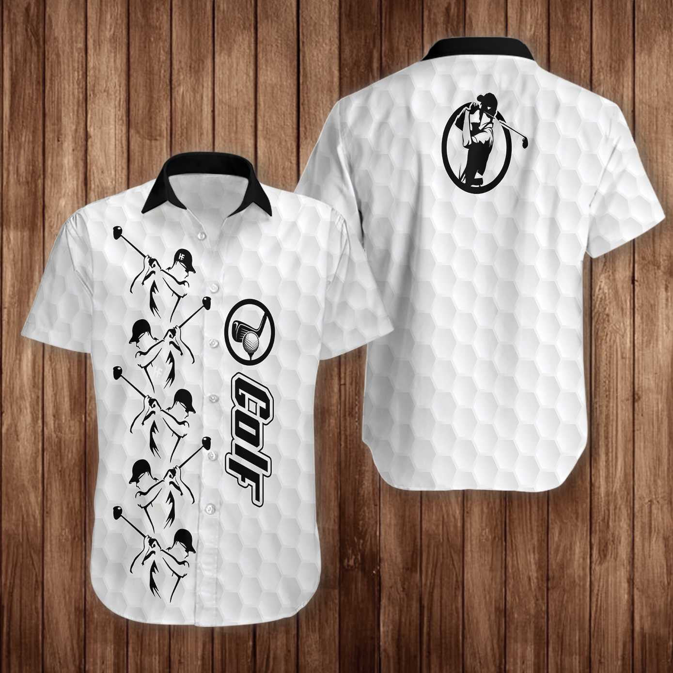 Sport Passion Golf Grey Background Design Hawaiian Shirt,Hawaiian Shirt Gift, Christmas Gift