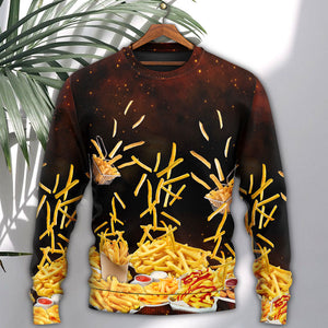 Food French Fries Fast Food Delicious Ugly Christmas Sweater, Gift Christmas 2024