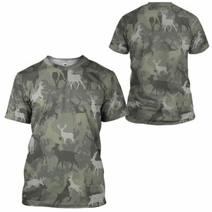 3D Deer Camo Custom Tshirt Hoodie Apparel